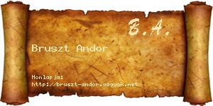 Bruszt Andor névjegykártya